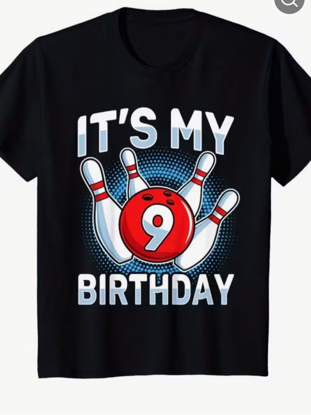 Kids' Black 'It's My 9th Birthday' Bowling Graphic Tee
